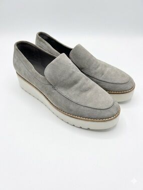Vince Women’s Zeta Grey Suede Platform Loafer  Size 8